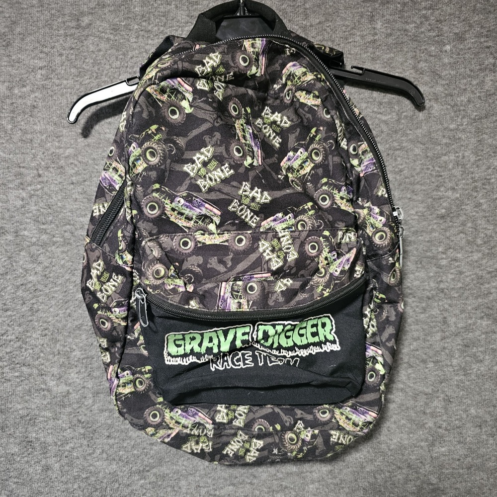 Vintage Grave Digger Race Team Back Pack Monster Jam Bad To The‎ Bone
